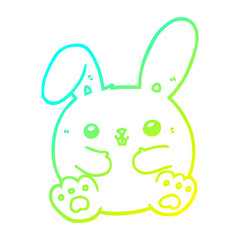 cold gradient line drawing cartoon rabbit