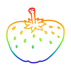 rainbow gradient line drawing cartoon strawberry