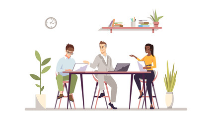 Teamwork flat vector illustration