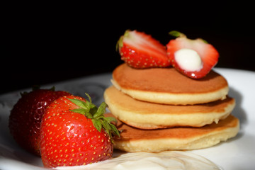   strawberries and pancakes  strawberries with cream