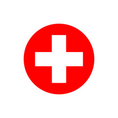 Flat minimal medical cross icon. Simple vector medical cross icon. Isolated medical cross icon for various projects.
