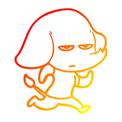 warm gradient line drawing annoyed cartoon elephant