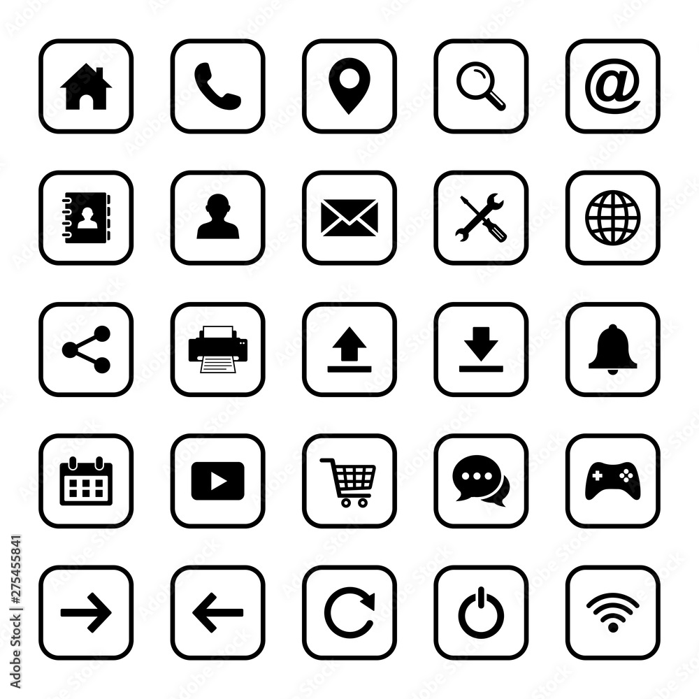 Poster web icon set symbol. website set icon vector. for web computer and mobile