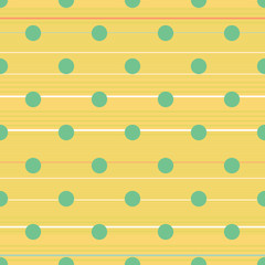 Abstract dotted and linear seamless pattern. Background with lines and circles. Vector illustration. 