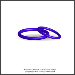 Naklejka premium Two 3d ring on white isolated background.