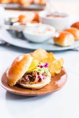 BBQ pulled pork sandwich