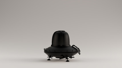 Black UFO Landing 3d illustration 3d render © paul