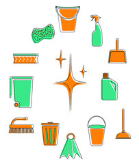 Cleaning icon set