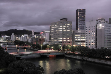 Japan skyline at night