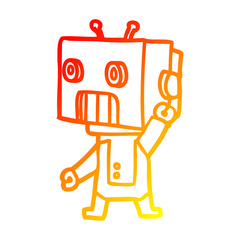 warm gradient line drawing cartoon robot