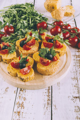 Cicchetti plate on wooden table
