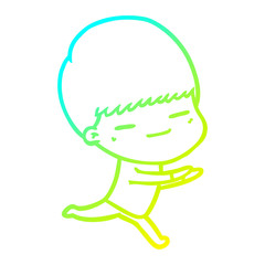 cold gradient line drawing cartoon smug boy