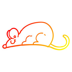 warm gradient line drawing cartoon rat