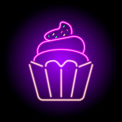 neon cake icon basket with multicolored sprinkles on top