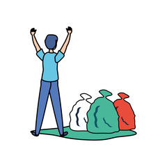 Avatar man with trash bag design