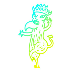 cold gradient line drawing cartoon devil