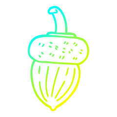 cold gradient line drawing cartoon acorn