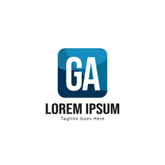 Obraz premium Initial GA logo template with modern frame. Minimalist GA letter logo vector illustration