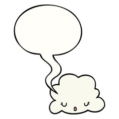cute cartoon cloud and speech bubble
