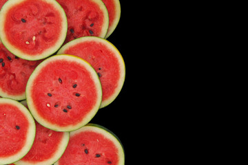 Ripe watermelon isolated on black