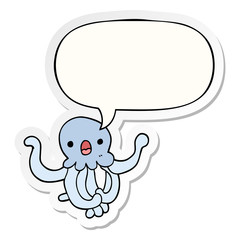cartoon jellyfish and speech bubble sticker