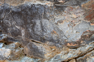 Grayish Old Weathered Cracked Natural Stone Texture
