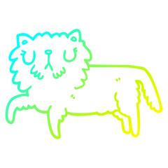 cold gradient line drawing cartoon cat