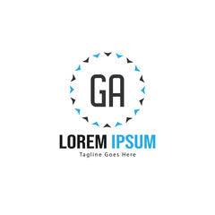 Obraz premium Initial GA logo template with modern frame. Minimalist GA letter logo vector illustration