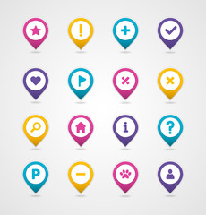 Pin map icon set. Map pointer. Map markers