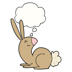 cute cartoon rabbit and thought bubble