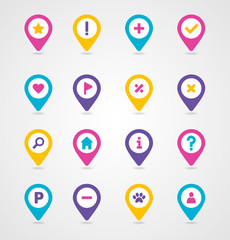 Pin map icon set. Map pointer. Map markers