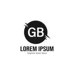 Initial GB logo template with modern frame. Minimalist GB letter logo vector illustration