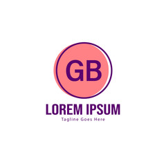 Initial GB logo template with modern frame. Minimalist GB letter logo vector illustration