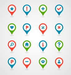Pin map icon set. Map pointer. Map markers