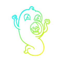 cold gradient line drawing cartoon ghost