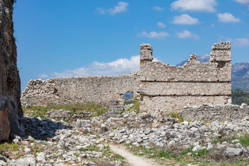 Tlos is an ancient ruined Lycian hilltop citadel near the resort town of Fethiye in the Mugla...