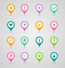 Pin map icon set. Map pointer. Map markers