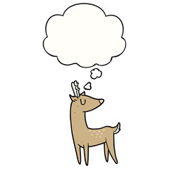 cartoon deer and thought bubble