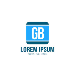 Initial GB logo template with modern frame. Minimalist GB letter logo vector illustration