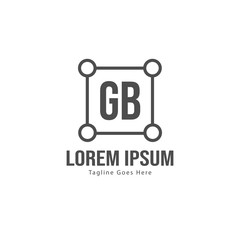 Initial GB logo template with modern frame. Minimalist GB letter logo vector illustration