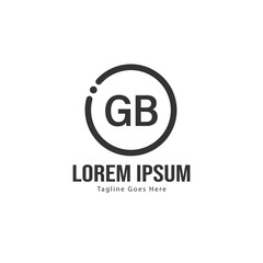 Initial GB logo template with modern frame. Minimalist GB letter logo vector illustration