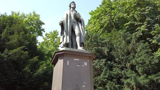 Monument of Schiller in Frankfurt, Germany