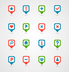 Pin map icon set. Map pointer. Map markers