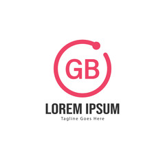 Initial GB logo template with modern frame. Minimalist GB letter logo vector illustration