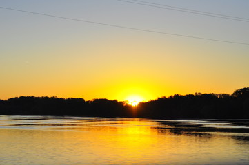 sunset on the lake