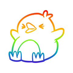 rainbow gradient line drawing Cartoon penguin
