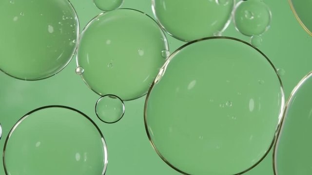 Bubbles in water green color