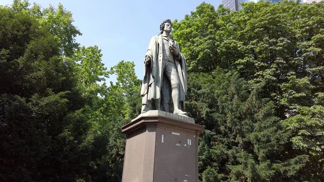 Monument of Schiller in Frankfurt, Germany