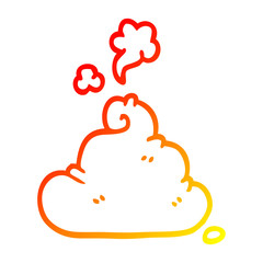warm gradient line drawing cartoon poop