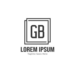 Initial GB logo template with modern frame. Minimalist GB letter logo vector illustration